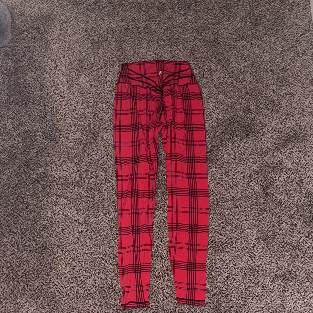 Plaid Red Kids Leggings
